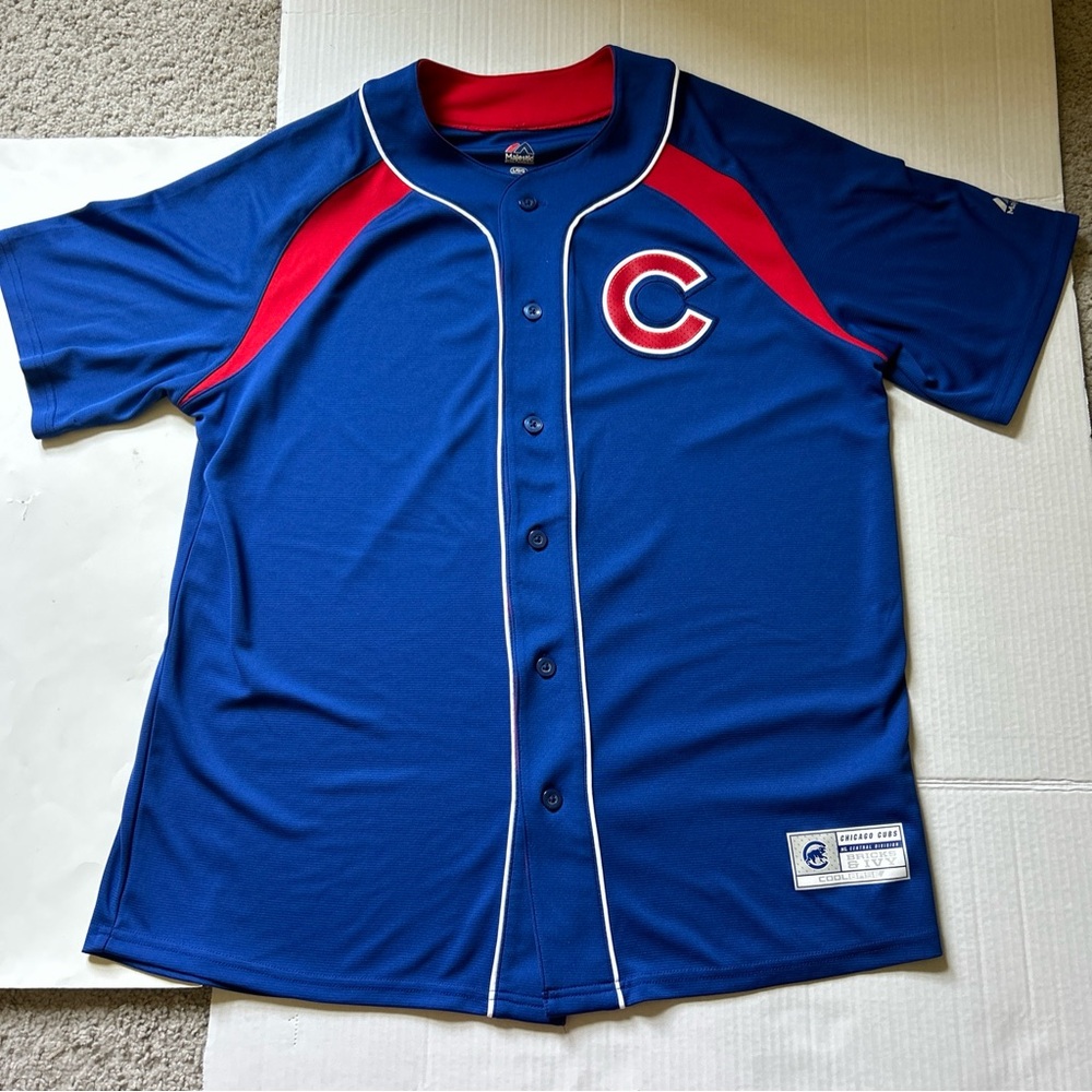 Majestic Chicago Cubs Jersey Cool Base-Large-MLB-baseball-red-blue-white-no name